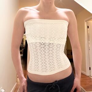 White Lace Strapless tube Top